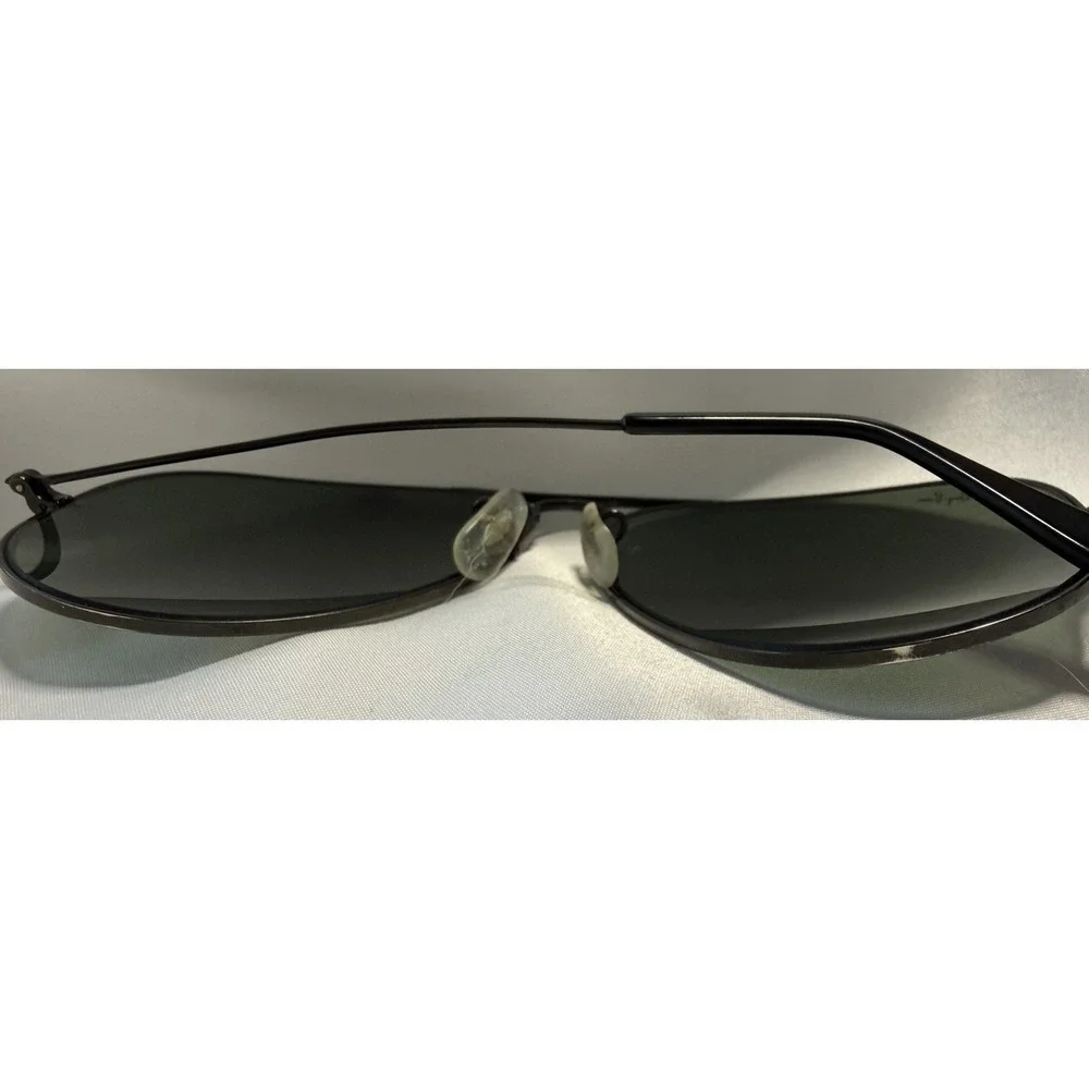 62[]14 VINTAGE B&L RAY-BAN BLACK CRYSTAL LENS LARGE AVIATOR SUNGLASSES W/Case